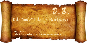 Dömötör Barbara névjegykártya